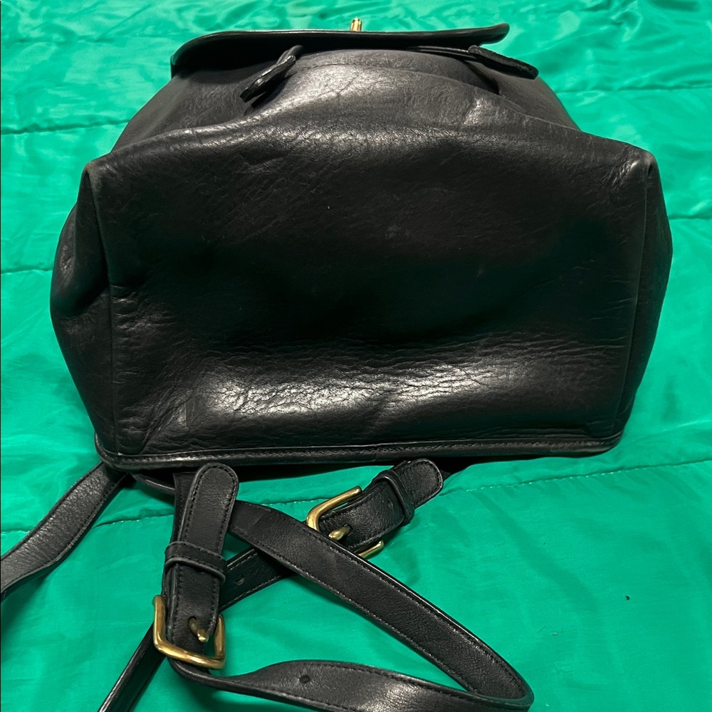 Coach Black Leather Backpack Purse with Gold Hardware - Picture 5 of 10